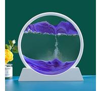 SLFFLS Sand 3D Round Plastic Flowing Sand Painting Deep Sea Sandscape in Motion Display Decompressed Hourglass Desktop Decoration Ornament for Home Living Room Office 7.21