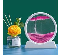 SLFFLS Sand 3D Round Plastic Flowing Sand Painting Deep Sea Sandscape in Motion Display Decompressed Hourglass Desktop Decoration Ornament for Home Living Room Office 7.21