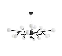 SLFFLS Sputnik Modernd Chandelier Mid Century Lighting Frosted Ceiling Light for Kitchen Dining Room Living Roomden,18 Lights/Black/18 Lights
