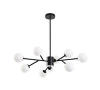 SLFFLS Sputnik Modernd Chandelier Mid Century Lighting Frosted Ceiling Light for Kitchen Dining Room Living Roomden,18 Lights/Black/9 Lights