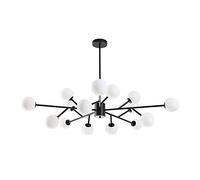 SLFFLS Sputnik Modernd Chandelier Mid Century Lighting Frosted Ceiling Light for Kitchen Dining Room Living Roomden,18 Lights/Black/15 Lights