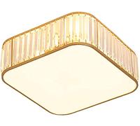 SLFFLS Square Led Crystal Chandelier,E14 Classic Flush Mount Lights with Pmma Shade Elegant Ceiling Lamp for Hallway Home Living Room,Golden,55Cm Interesting