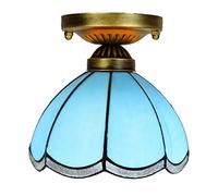 SLFFLS Stained Glass Ceiling 8" Aisle Corridor Balcony Mediterranean Blue Light Small