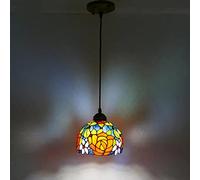 SLFFLS Style, Two Color Rose Stained Glass Ceiling Pendant Light for Living Room Bedroom Dinning Kitchen Island Hallway,46cmB,40cma