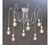 SLFFLS Vintage 8-Arm Ceiling Lamp Pendant Adjustable Chandelier with Antique Classic Ideal for Rustic Industrial Hanging Light, Farmhouse Suspension Lamps (Color : W