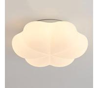 SLFFLS White Cream Style Lamp Creative Flower 3 Color Dimmable Close to Light Pe Lampshade Ceiling Chandelier Flat Lighting Fixture for Bedroom Kitchen/