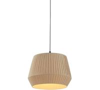 SLFFLS WQHPLMD Fabric Drum Pendant Nordic Lantern Hanging Lamp Brown Farmhouse White Single Head Ceiling Chandelier Light for Kitchen Island Caffe House Dining Room Showroom Luminaire