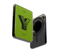 SLG Gridline TypeArt Solo Card Case MagSafe Compatible for iPhone 12, 13, 14, 15, 16, 17 Series, 3-Card Holder, MagSafe Sticker Included (TypeArt Y - Green)