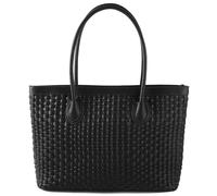 SLHFPX Woven Tote Bag For Women Hand Make Vegan Leather Shoulder Bag Handbag Zip Closure Beach Tote Travel Hand Bag, Black-a Color, One Size