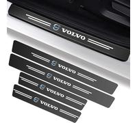 SLHXQ 4 Pcs Car Sill Protectors Strips for Volvo R Design XC60 V60 S60 V40 V50 V40 S80 C30 XC40 XC70, Carbon Fiber Wrap Film Door Entry Guards Sill Scuff Cover Panel Step Protector Car Accessories