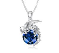 SLIACETE Sterling Silver Dragon Necklace - September Birthstone Dragon Pendant for Women - Gift for Mom, Wife, Daughter, Sister, Lover