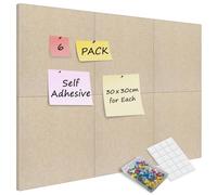 Sliandtelly Felt Pin Boards 6 Pack, 60x90 cm Notice Board for Wall | 12mm Thick Beige Square Felt Corkboard | with Removable Tabs & Pins | Display Note Memo Notice Photo for Office School Home Kitchen