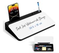 Sliandtelly Glass Desk Whiteboard with Storage 30.5x18cm Replace Paper Note