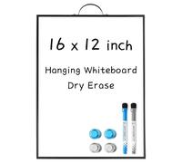 Sliandtelly Small Whiteboard for Wall, 16" x 12" Hanging White Board with Handle, Portable Aluminum Frame Magnetic Surface Hangable Message Memo Board & 2 Markers for Office Home Kitchen Dorm School