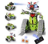 SliBoeyX 5-in-1 STEM Robot Building Kit for Kids, App & Remote Control Technic Robot Toys, 705 PCS DIY RC Car Tank Building Set with Lights, Christmas & Birthday Gifts for Boys & Girls Ages 6-12