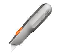 Slice 10490 Utility Knife, Finger Friendly Ceramic, 3 Cutting Depths, Heavy Metal Handle, Comfortable Grip, Stores Extra, Ambidextrous, Easy Change, Locking Blade, Silver