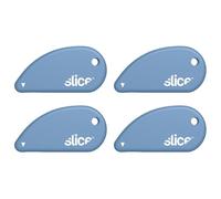 Slice Micro Safety Cutter, Safe Ceramic Box Cutter, Lasts 11X Longer Than Metal, Key Chain Box Opener, 4 Pack, Sky Blue