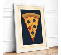 Slice of Gold Modern Framed Wall Art Print A2 (59.4×42cm) White, Wall Decor for Living Room, Bedroom, Office & Home, Ready to Hang, Art Gift