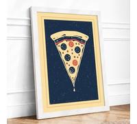 Slice of Midnight Retro Framed Wall Art Print A2 (59.4×42cm) White, Wall Decor for Living Room, Bedroom, Office & Home, Ready to Hang, Art Gift