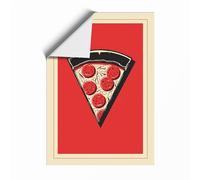 Slice of Pop Art Pizza Retro Unframed Wall Art Print A4 (29.7×21cm), Wall Decor for Living Room, Bedroom, Office & Home, Art Gift