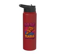 Slice Slice Baby Funny Retro Pizza D Stainless Steel Insulated Water Bottle