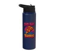 Slice Slice Baby Funny Retro Pizza D Stainless Steel Insulated Water Bottle