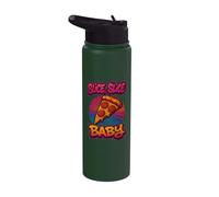 Slice Slice Baby Funny Retro Pizza D Stainless Steel Insulated Water Bottle
