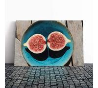 Sliced Fig Canvas Print | Gallery Wrapped 30mm Frame Wall Art | 30x20 inches | Ready to Hang | Modern Picture | Living Room Bedroom Lounge Office