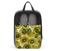 Sliced Lemon And Kiwi in Drink Shoe Bag Waterproof & Breathable Shoe Pouch for Travel, Portable Carry Case for Sports Sneakers, Gym, Vacation