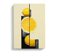 Sliced Lemon Constructivism No.2 Canvas Print for Living Room Bedroom Home Office Décor, Wall Art Picture Ready to Hang, 30x20 Inch (76x50 cm)