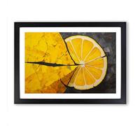 Sliced Lemon Hard Edge Framed Wall Art Print, Ready to Hang Picture for Living Room Bedroom Home Office, Black A2 (66 x 48 cm)