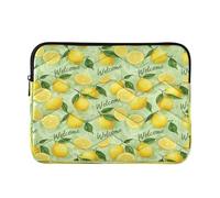 Sliced Lemons Green Leaves Computer Bags for Laptops, Waterproof Laptop Bag 15.6 Inch for Women