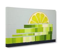 Sliced Lime Fruit Minimalism No.2 Canvas Print for Living Room Bedroom Home Office Décor, Wall Art Picture Ready to Hang, 30x20 Inch (76x50 cm)