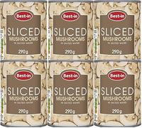 Sliced Mushrooms in Salted Water, 290g, 6 Pack - suitable for both home cooking and professional use