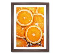 Sliced Orange Abstract Framed Wall Art Print A2 Walnut