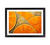 Sliced Orange Fruit Geometric Framed Print | A2 Black Framed Wall Art | Ready to Hang | Modern Food Picture | Living Room Bedroom Lounge Office