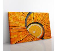 Sliced Orange Fruit Hard Edge Canvas Print for Living Room Bedroom Home Office Décor, Wall Art Picture Ready to Hang, 76x50 cm (30x20 Inch)