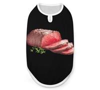 Sliced Rare Roast Beef Breathable Dog Shirts Clothes Printed Sleeveless Vest Soft Summer Tank Top for Small Medium Large Pet