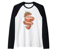 Sliced Strawberry Fun Illustration for Fruit Lovers Raglan Baseball Tee