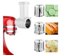 Slicer Shredder Attachment for KitchenAid Mixer, Slicing and Shredding Blades, Cheese Grater Attachment with 3 Blade Sizes, Stainless Steel Vegetable and Fruit Slicer Choppers