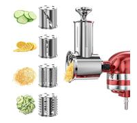 Slicer Shredder Attachment for KitchenAid Stand Mixer with 4 Blades, Cheese Grater Attachment, Fresh Prep Slicer, Bigger Vegetable Salad Maker Accessories for Kitchenaid