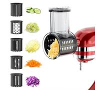 Slicer Shredder Attachment for KitchenAid Stand Mixer with 5 Blades, Cheese Grater Attachment, Fresh Prep Slicer, Bigger Vegetable Salad Maker Accessories for Kitchenaid