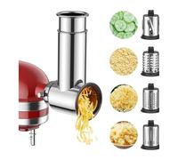 Slicer/Shredder Compatible for KitchenAid Stand Mixers as Vegetable Chopper Accessory-Salad Maker Kitchen Meat Grinder(Stainless Steel)