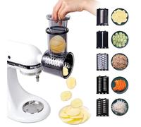 Slicer/Shredder Grater Attachment for Kitchen aid Stand Mixer with 5 Blades, Cheese Grater Attachment, Compatible with Kitchen aid Mixer Accessories