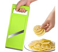 Slicer Vegetable, Food Slicer, Manual kitchen Slicer Fruit Veggie, Handheld Cutter for Carrot Cucumber, Stainless Steel Chopper, Chip Maker for Quick Slicing Vegetables Fruits (Green)