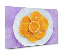 Slices Of The Orange Canvas Print | Gallery Wrapped 30mm Frame Wall Art | 24x16 inches | Ready to Hang | Modern Still Life Picture | Living Room Bedroom Lounge Office