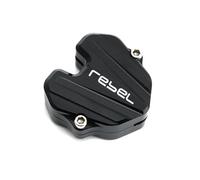 Sliceto Key Protection Case For Hon@&da REBEL Rebel 300 CM300 With Logo REBEL Motorcycle CNC Accessories Key Case Cover Key Shell Protector (Key Without Chip)(Cover Black)