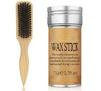 Slick Back Hair Brush & Hair Wax Stick Set - Boar Bristle Hair Brush for Smooth Back Hair, Taming Flyaways, Baby Hair - Wax Stick for Smooth Ponytail Bun Edge Control