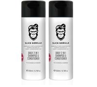 Slick Gorilla Daily 2 in 1 Hair Shampoo and Conditioner for Men, Lightly Scented Mens Shampoo & Conditioner Set Cleans, Hydrates, and Strengthens, Hair Products, Vegan, 200 ml (Pack of 2)