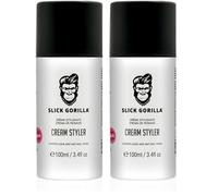 Slick Gorilla Hair Styling Cream 3.38 fl oz (100ml) | Light Flexible Hold | Smooth Frizz Control | Natural Matte Finish | Daily Grooming Cream for Men | Lightweight Non-Greasy Texture (Pack of 2)
